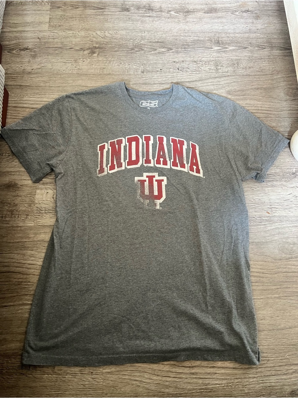 Indiana University Men's Gray Short Sleeve Logo Tee